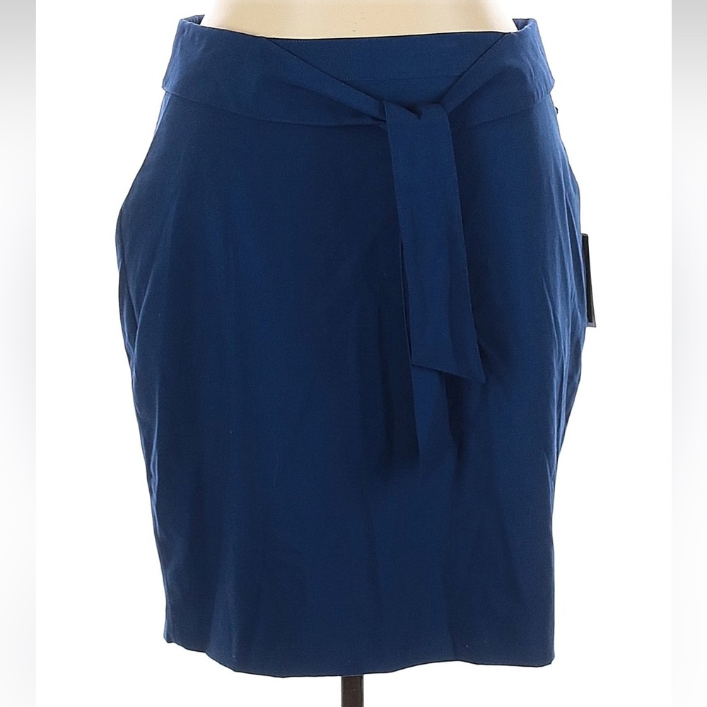 DKNY Chic Career Blue Teal Women's Tie-Front Pencil Skirt Size 16 NWT